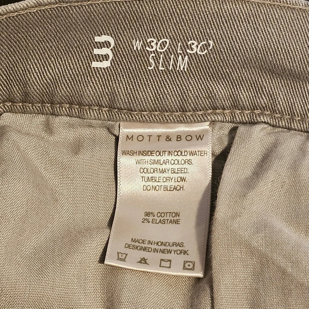 Mott & Bow Mercer Slim Fit Jeans Mens 30x30 Light Tan Stretch Denim Jeans